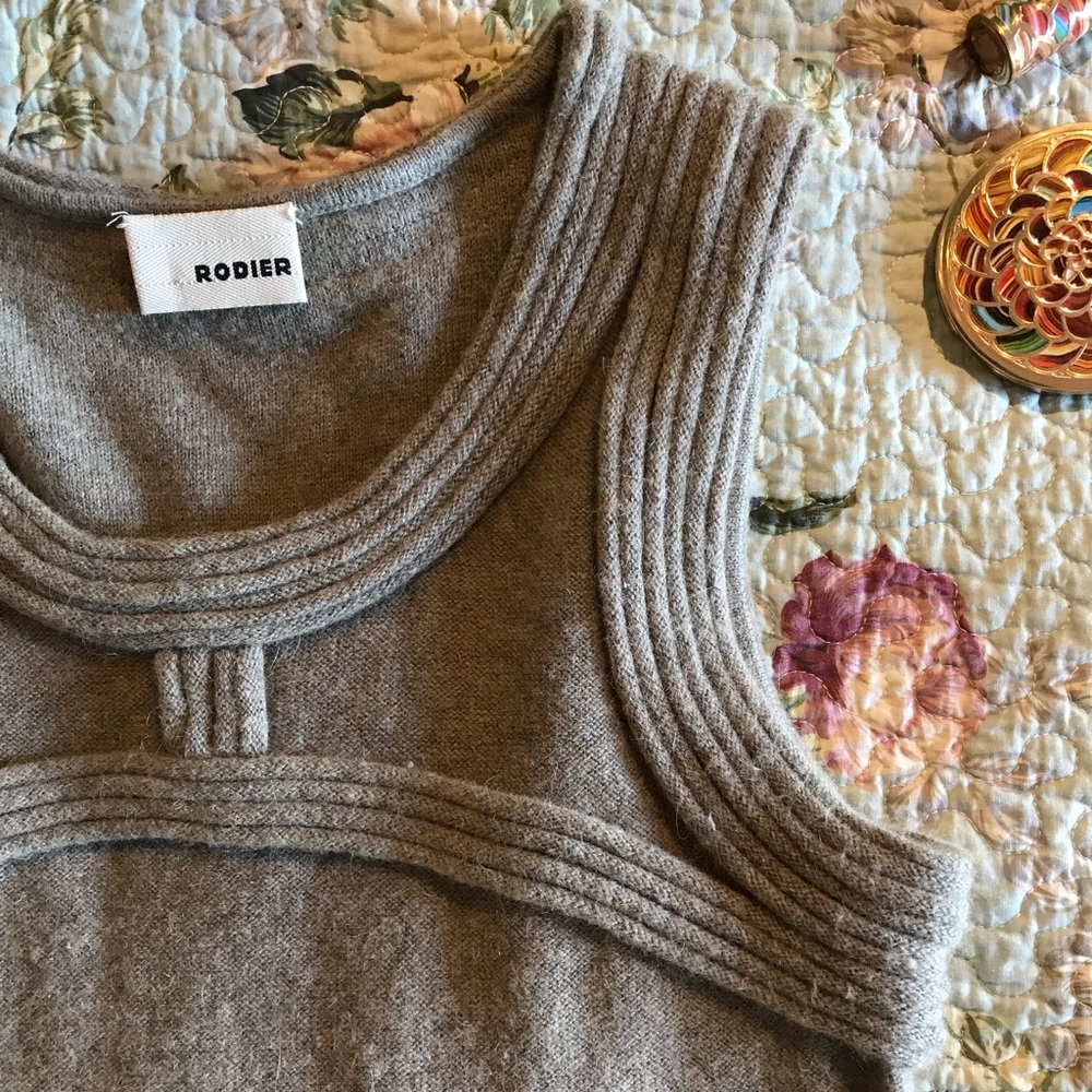 RODIER PARIS wool & angora beige dress